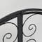 41" Black Metal Scroll Arched 1-Panel 2-Door Fireplace Screen with Mesh Backing